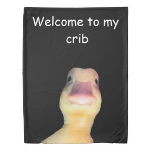 Funny Duck Meme – “Welcome to My Crib” Cute Animal Duvet Cover