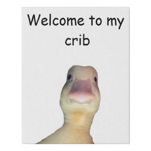 Funny Duck Meme – “Welcome to My Crib” Cute Animal Faux Canvas Print