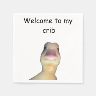 Funny Duck Meme – “Welcome to My Crib” Cute Animal Napkins