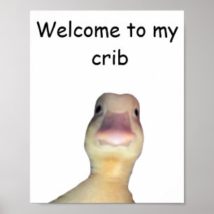Funny Duck Meme – “Welcome to My Crib” Cute Animal Poster
