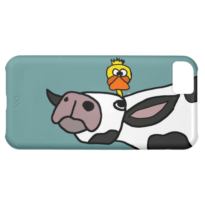 Funny Duck on a Cow Cartoon iPhone 5C Covers