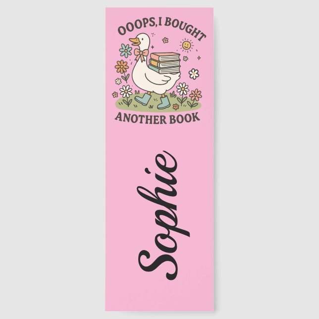 Funny Duck “Oops I Bought Another Book” Custom Bookmarks (Front)
