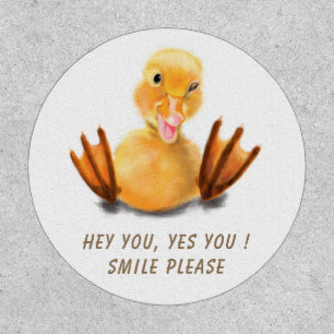 Funny Duck Patch Smile - Custom Text