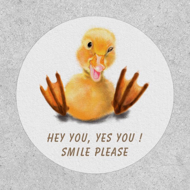 Funny Duck Patch Smile - Custom Text (Front)