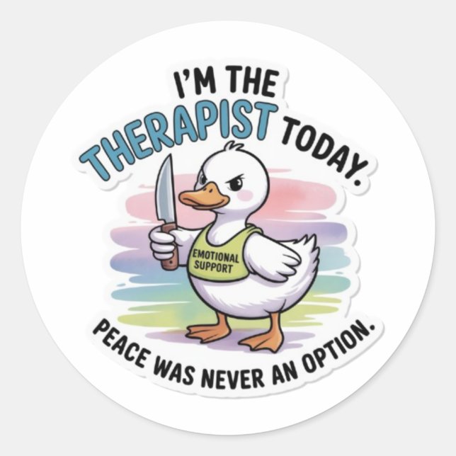 Funny Duck Peace Was Never An Option Sticker - Emo (Front)