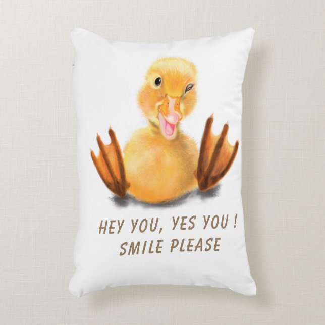 Funny Duck Pillow Smile - Custom Text (Front(Vertical))