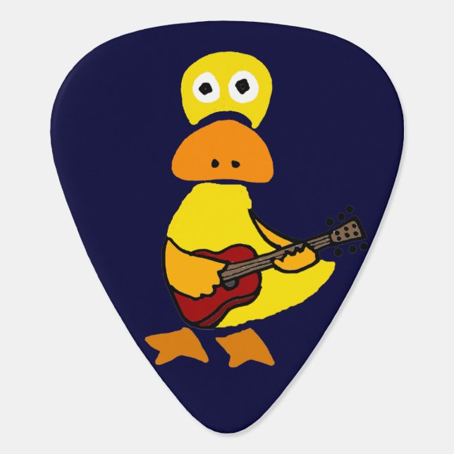 Funny Duck Playing Guitar Guitar Pick (Back)