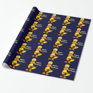 Funny Duck Playing Guitar Wrapping Paper