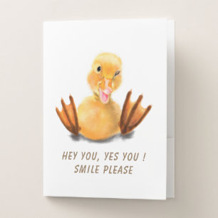 Funny Duck Pocket Folder - Custom Text