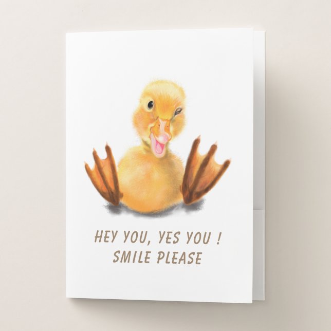 Funny Duck Pocket Folder - Custom Text (Front)