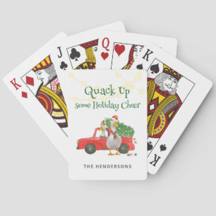 Funny Duck Quack Up Some Holiday Cheer Poker Cards
