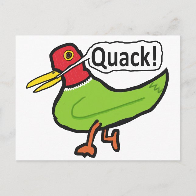 Funny Duck Quacking Postcard (Front)