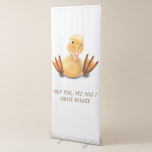 Funny Duck Retractable Banner Smile - Custom Text