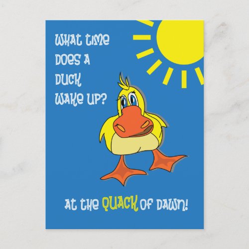 Funny Duck Riddle for Kids Postcard