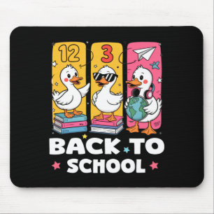 Funny duck school squad first day of school for mouse pad