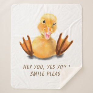 Funny Duck Sherpa Blanket