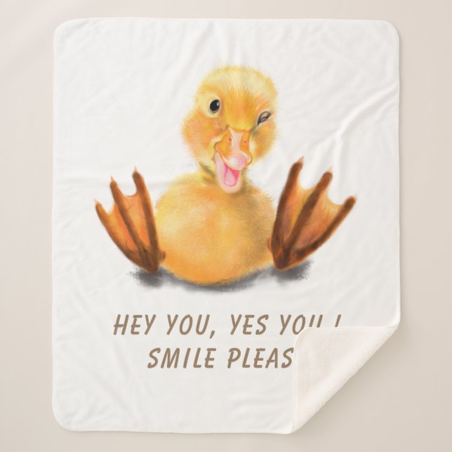 Funny Duck Sherpa Blanket (Front)