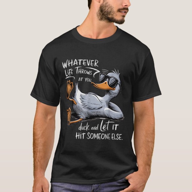 Funny Duck Shirt Funny Quote Graphic Tees For Men  (Front)