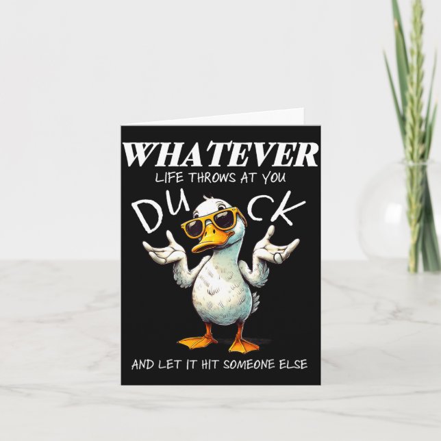 Funny Duck Shirt Funny Quote Graphic Tees For Men  Card (Front)