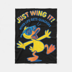 Funny Duck Shirt Funny Quote Graphic Tees For Men Fleece Blanket