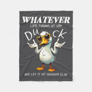 Funny Duck Shirt Funny Quote Graphic Tees For Men Fleece Blanket