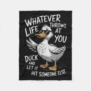Funny Duck Shirt Funny Quote Graphic Tees For Men  Fleece Blanket