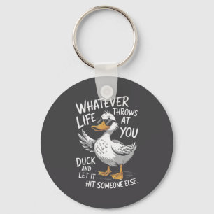Funny Duck Shirt Funny Quote Graphic Tees For Men Keychain