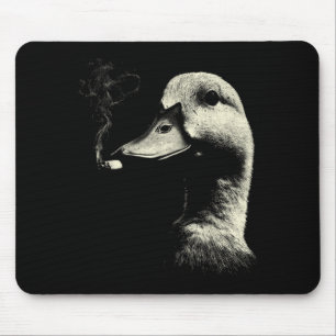 Funny Duck Smoking Cigarette Meme Vintage 90s Mouse Pad