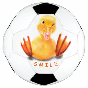 Funny Duck Soccer Ball Smile