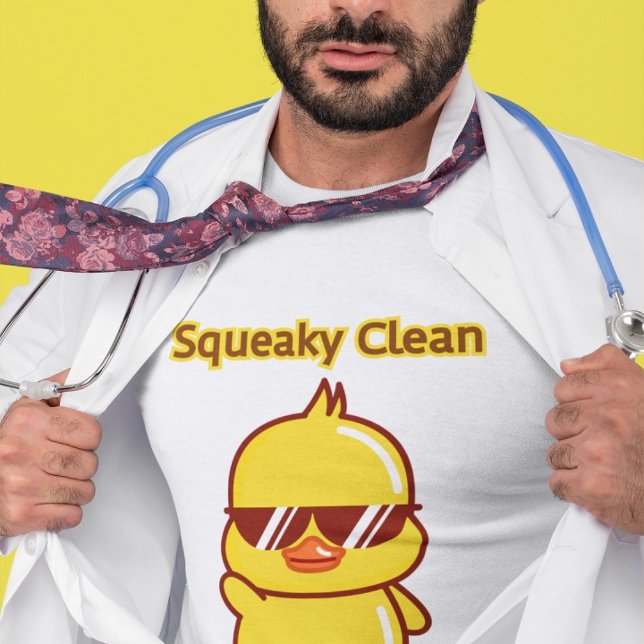 Funny Duck Squeaky Clean Animal Print Comedy Men's T-Shirt (Creator Uploaded)