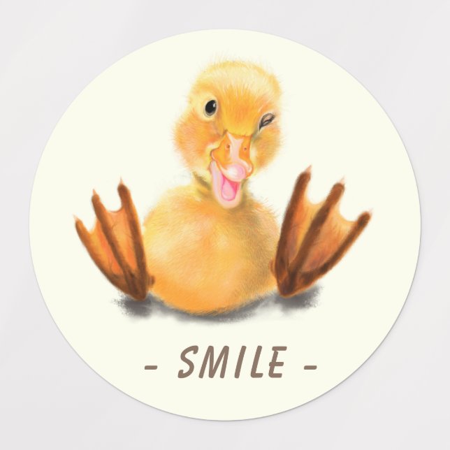 Funny Duck Stickers Smlie - Custom Text (Design 1)
