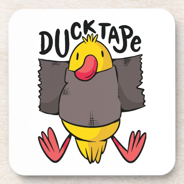 Funny Duck Tape Beverage Coaster (Front)