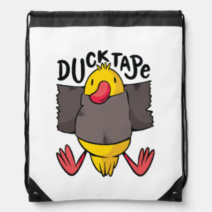 Funny Duck Tape Drawstring Bag