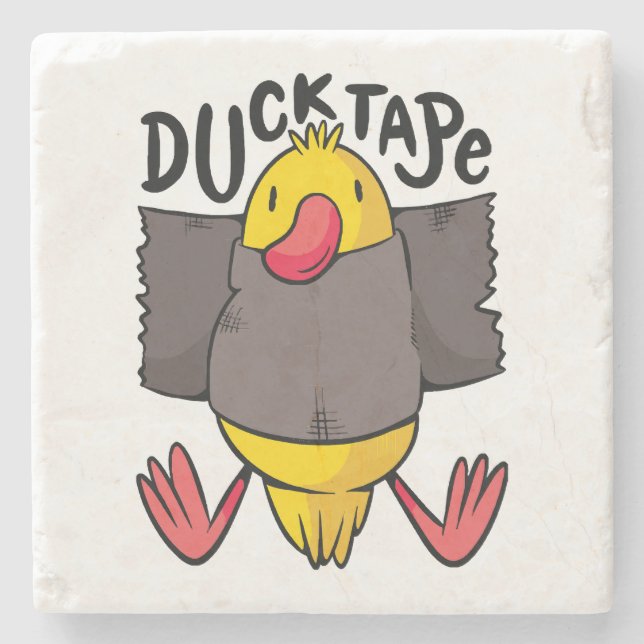 Funny Duck Tape Stone Coaster (Front)