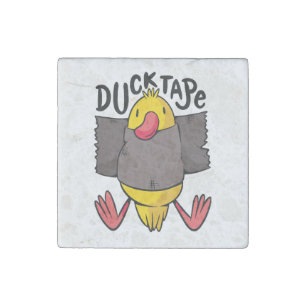 Funny Duck Tape Stone Magnet