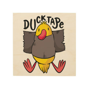 Funny Duck Tape Wood Wall Art
