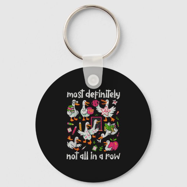 Funny duck teacher educator back to school  keychain (Front)
