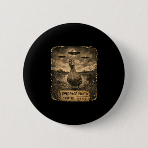 Funny duck ufo evidence photo alien humor button