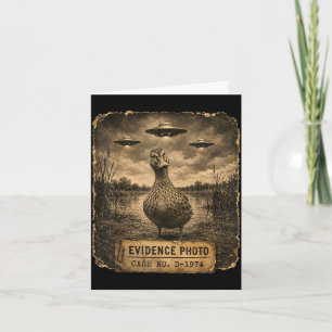 Funny duck ufo evidence photo alien humor card