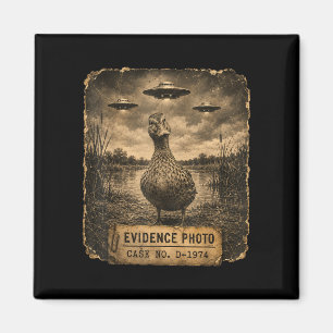 Funny duck ufo evidence photo alien humor magnet