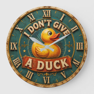 Funny Duck Vintage Farmhouse Bathroom Decor Large Clock