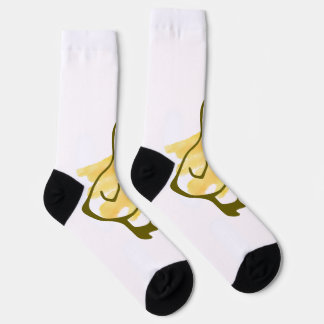 Funny duck watercolored in yellow socks
