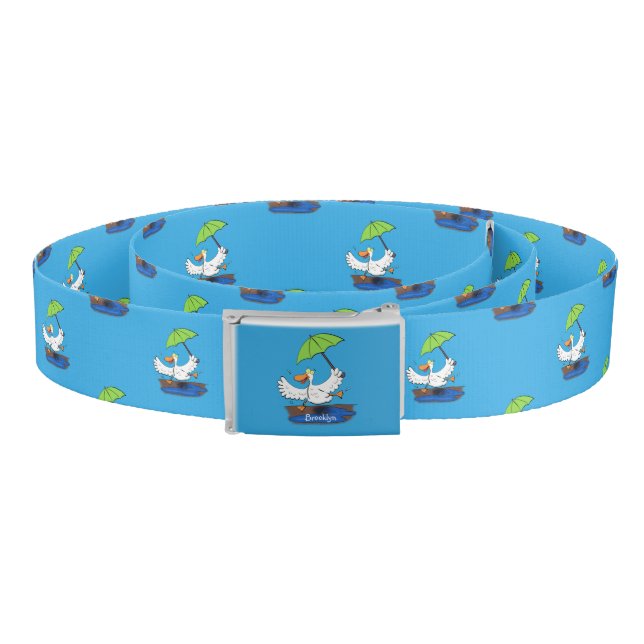 Funny duck with umbrella dancing cartoon belt (Coil)