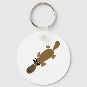 Funny Duckbill Platypus Art Keychain