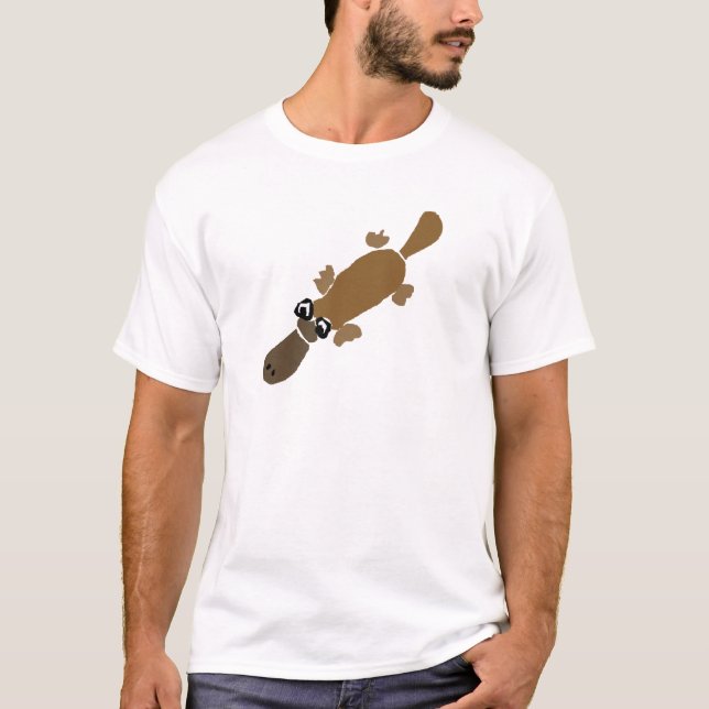 Funny Duckbill Platypus Art T-Shirt (Front)