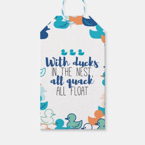 Funny Ducks and Quack Float Puns Quote Design Gift Tags