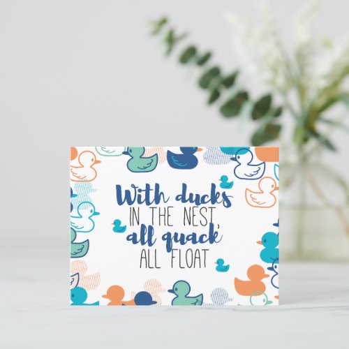 Funny Ducks and Quack Float Puns Quote Design Postcard