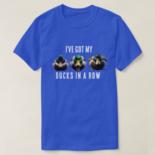 Funny Ducks in a Row T-Shirt (Design Front)