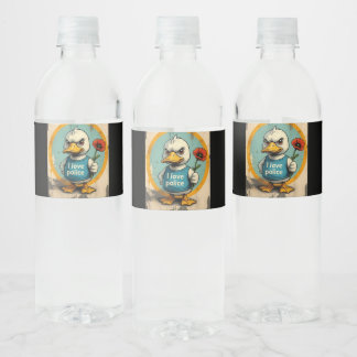 funny ducky water bottle label