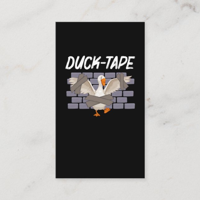 Funny Duct Tape Humor Duck Animal Sarcastic Business Card (Front)